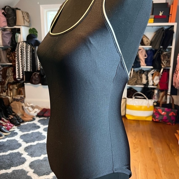 Speedo Womens Ultraback One Piece Swimsuit Black with White Piping Size 6 - Picture 6 of 10